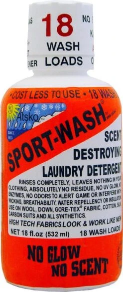 Atsko Sport Wash Laundry Detergent - 532mL (18 OZ.) No Fragrance Or UV Bright