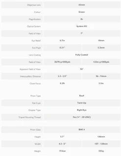 Hawke Vantage 8x42 Nitrogen W/proof Binocular Green -Hema Shop 34122 2