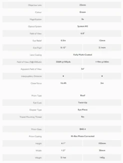 Hawke Nature Trek 8x25 Monocular Green -Hema Shop 35210 2