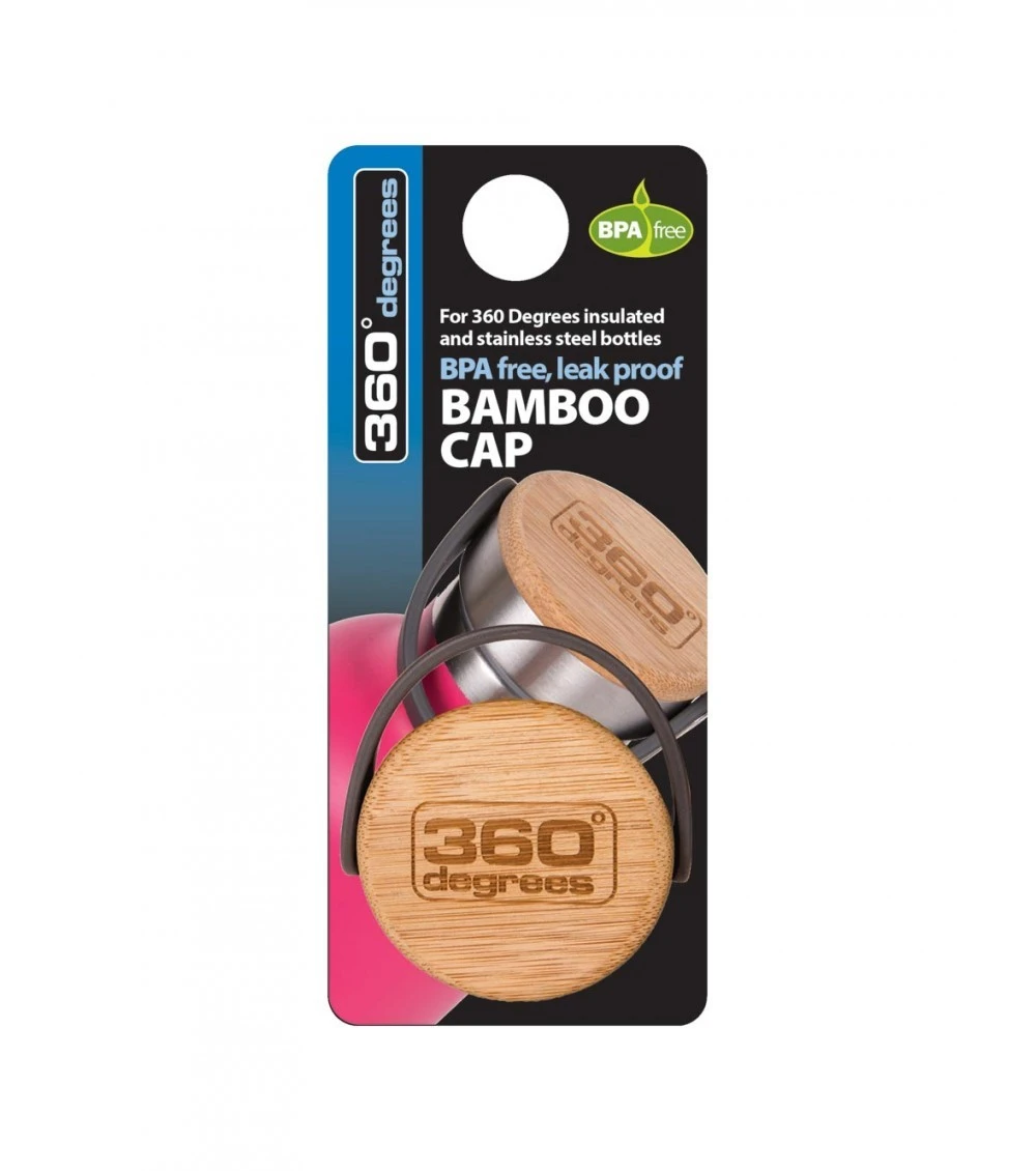 360 Degrees Bamboo Replacement Cap To Suit Flask Style Bottle 3 360 Degrees Bamboo Replacement Cap To Suit Flask Style Bottle