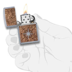Zippo Woodchuck Compass Street Chrome Lighter -Hema Shop 49055 2
