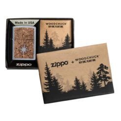 Zippo Woodchuck Compass Street Chrome Lighter -Hema Shop 49055 3