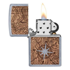 Zippo Woodchuck Compass Street Chrome Lighter -Hema Shop 49055 4