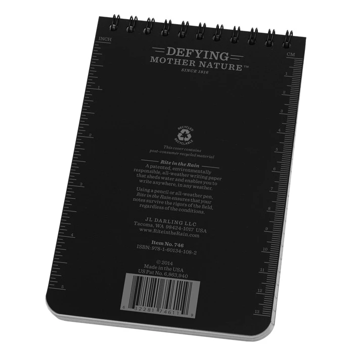 Rite In The Rain No. 746 All Weather Notebook 4x6" Tactical Black 6 Rite In The Rain No. 746 All Weather Notebook 4x6" Tactical Black - Image 4