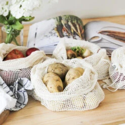 Organic Cotton Net Produce Bags 4 Pack / Large -Hema Shop 956395 2