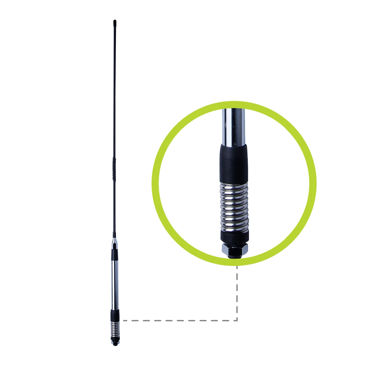 6.5dBi Elevated Feed UHF CB Antenna With Spring 3 6.5dBi Elevated Feed UHF CB Antenna With Spring