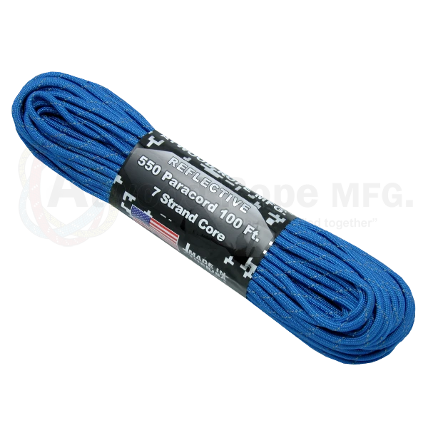 Paracord "Reflective Blue" 550 7 Strand (100ft) MADE IN USA 3 Paracord "Reflective Blue" 550 7 Strand (100ft) MADE IN USA