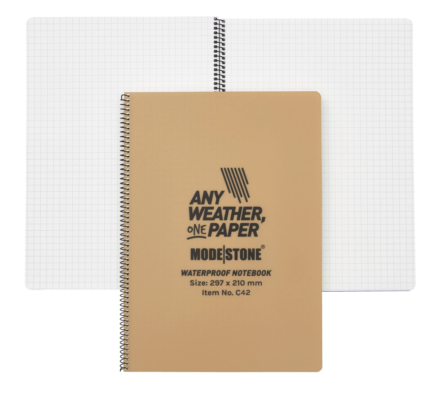 A4 Side Spiral Tan Waterproof Notepad A4 210x297mm 50 Sheets 3 A4 Side Spiral Tan Waterproof Notepad A4 210x297mm 50 Sheets