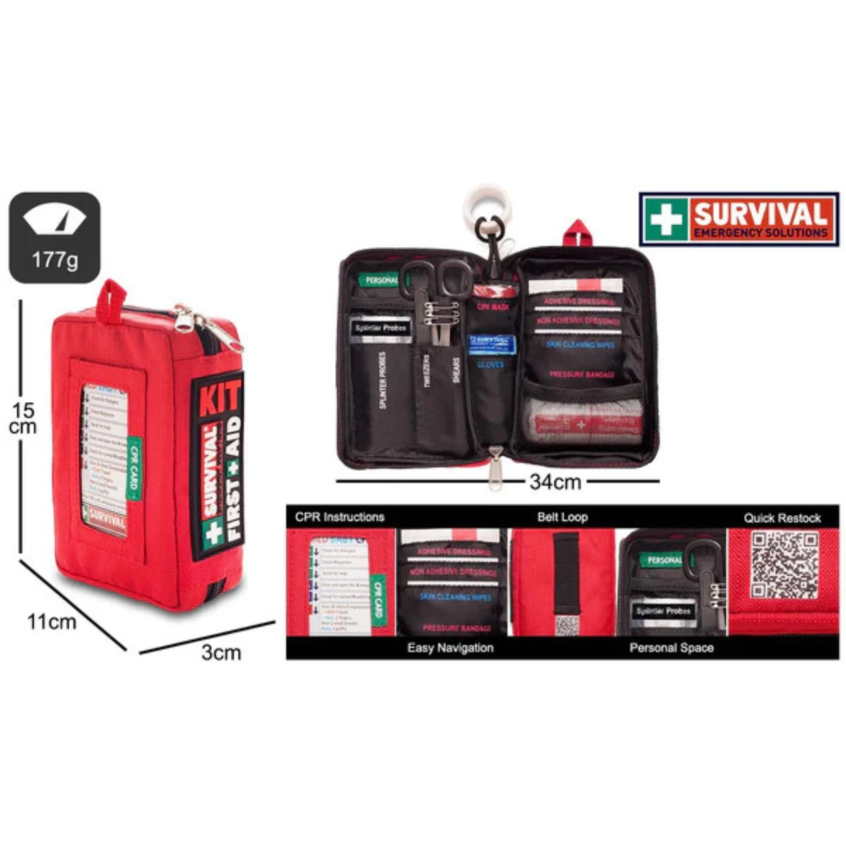 Survival Compact First Aid Kit 4 Survival Compact First Aid Kit - Image 2