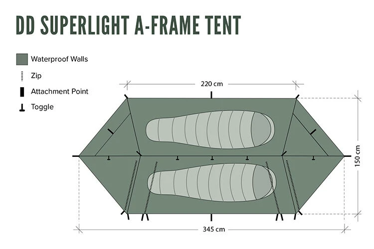 DD Hammocks SuperLight A-Frame Tent & Mesh Tent Combo 8 DD Hammocks SuperLight A-Frame Tent & Mesh Tent Combo - Image 6