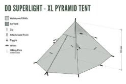 DD SuperLight XL Pyramid Tent & XL Pyramid Mesh Tent Combo (2 Person) -Hema Shop DDSLXLPyramidCombo2per 1