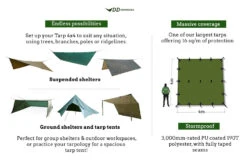 DD Hammocks DD Tarp 4m X 4m [Colour: Forest Green] -Hema Shop DDTarp4x4 FG 1