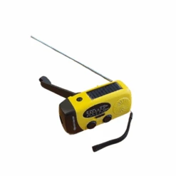 Dynamo Solar Hand Crank AM FM Radio & Power Bank & LED Flashlight - Yellow