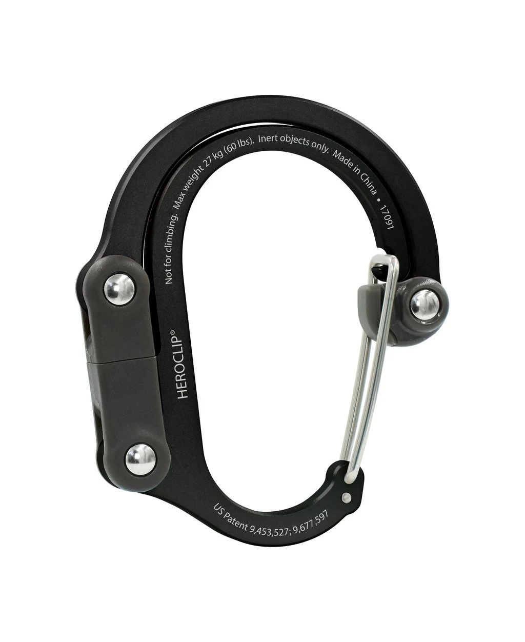 Stealth Black Heroclip 3-in-1 Clip, Swivel, Hook Carabiner (Medium) 3 Stealth Black Heroclip 3-in-1 Clip, Swivel, Hook Carabiner (Medium)