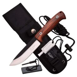 Elk Ridge Pakkawood Survival Knife With Fire Starter