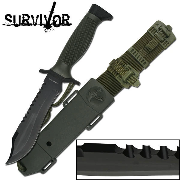 Survivor Black Reverse Sawback Bush Knife 3 Survivor Black Reverse Sawback Bush Knife