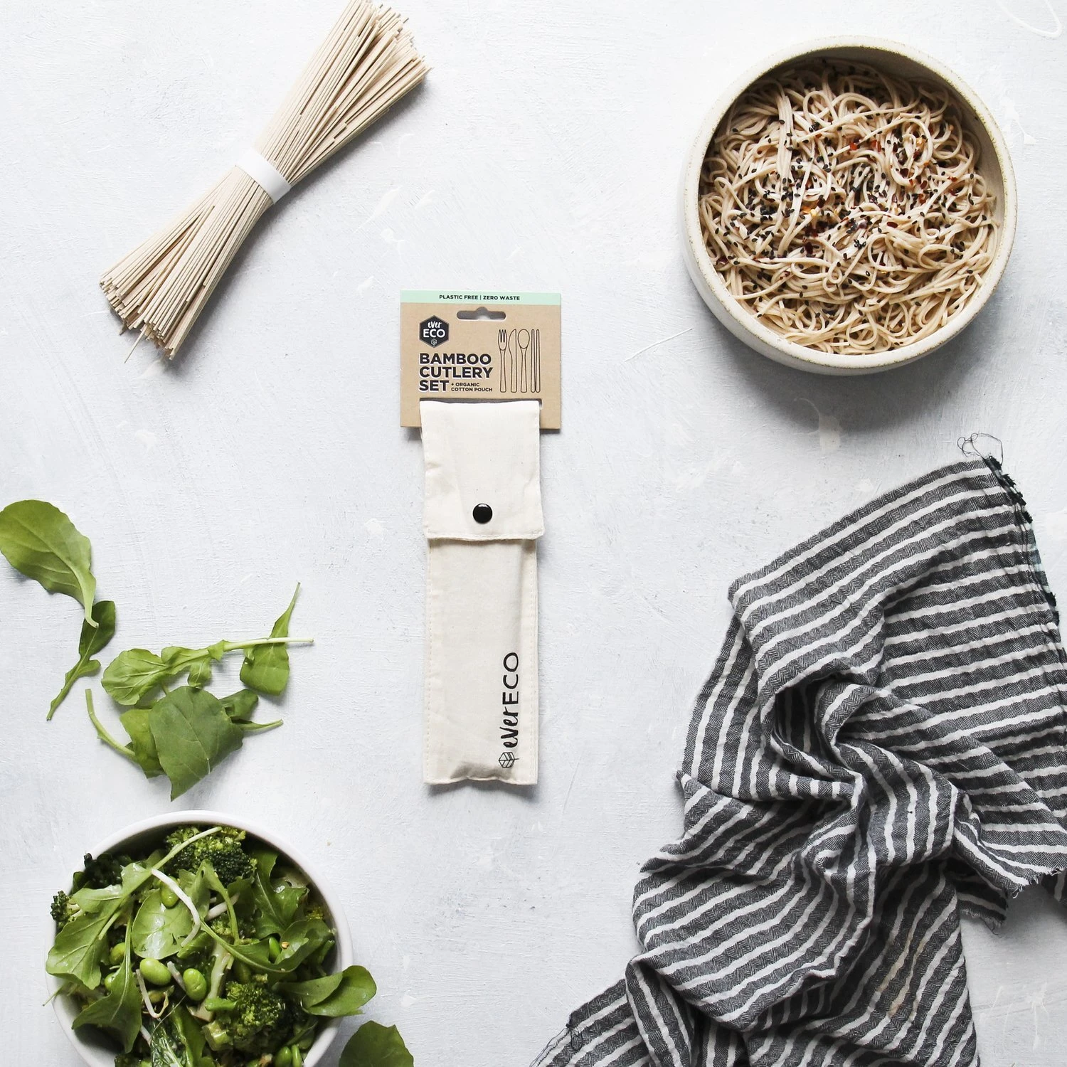 Ever Eco Bamboo Cutlery Set With Chopsticks 4 Ever Eco Bamboo Cutlery Set With Chopsticks - Image 2