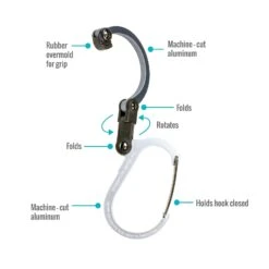 Stealth Black Heroclip 3-in-1 Clip, Swivel, Hook Carabiner (Medium) 10 Stealth Black Heroclip 3-in-1 Clip, Swivel, Hook Carabiner (Medium) -Hema Shop P HC 1