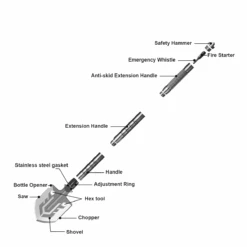 Outdoor Extendable Multifunctional Folding Shovel 10 Outdoor Extendable Multifunctional Folding Shovel -Hema Shop SDOshovel 3