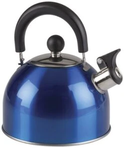 CLEARANCE Stainless Steel Anodised Whistling Kettle Blue