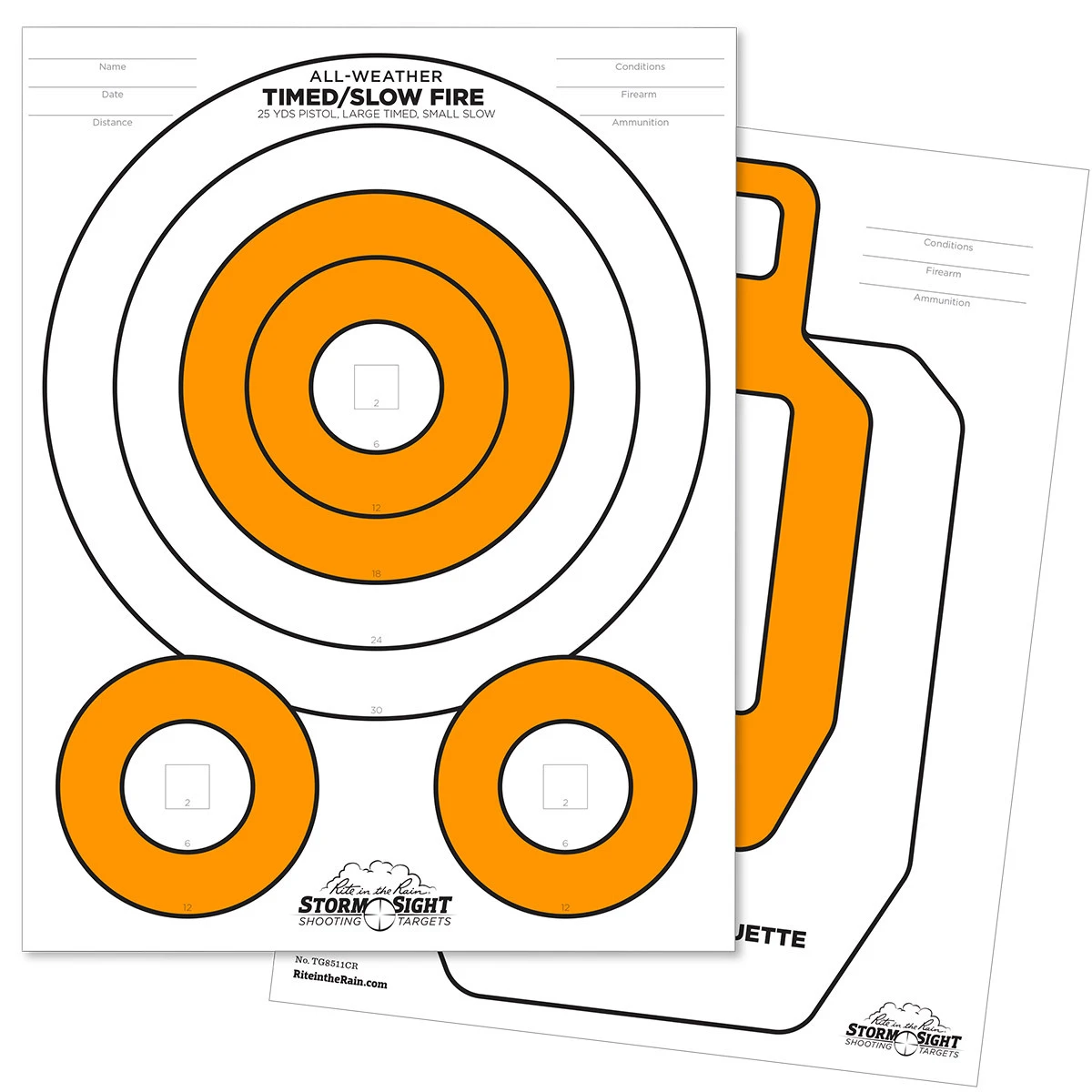 Rite In The Rain Close Range Target 25 Sheet White/Orange 3 Rite In The Rain Close Range Target 25 Sheet White/Orange